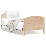 Cadre de lit sans matelas 75x190 cm bois de pin massif