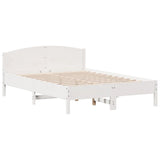 Bed frame without mattress white 140x200 cm solid pine wood