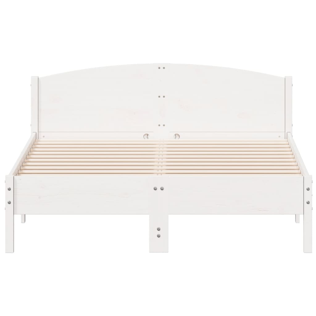 Cadre de lit sans matelas blanc 140x200 cm bois de pin massif