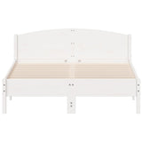 Bed frame without mattress white 140x200 cm solid pine wood