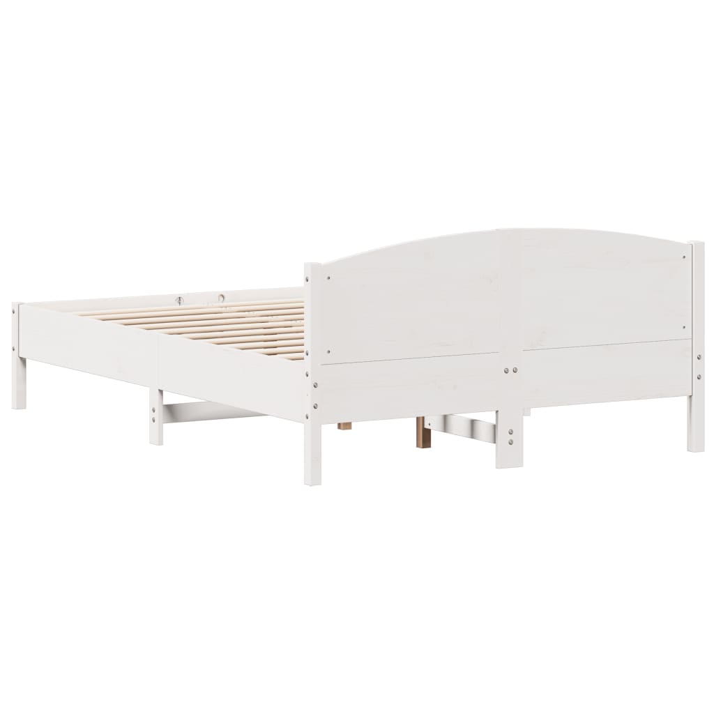 Cadre de lit sans matelas blanc 140x200 cm bois de pin massif