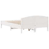 Bed frame without mattress white 140x200 cm solid pine wood