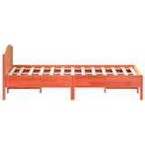 Cadre de lit sans matelas cire marron 140x200cm bois pin massif