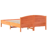 Bed frame without mattress brown wax 140x200cm solid pine wood