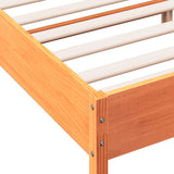 Cadre de lit sans matelas cire marron 140x200cm bois pin massif