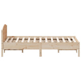 Bed frame without mattress 140x190 cm solid pine wood