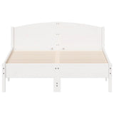 Cadre de lit sans matelas blanc 140x190 cm bois de pin massif