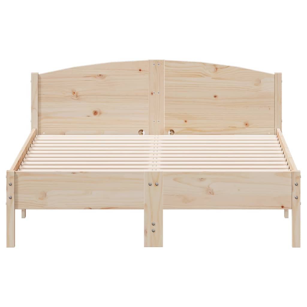 Bed frame without mattress 135x190 cm solid pine wood