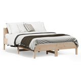 Bed frame without mattress 135x190 cm solid pine wood