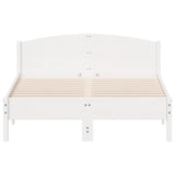 Bed frame without mattress white 135x190 cm solid pine wood