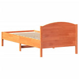 Cadre de lit sans matelas cire marron 100x200cm bois pin massif