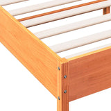 Cadre de lit sans matelas cire marron 100x200cm bois pin massif