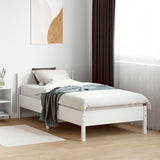 Bed frame without white mattress 90x190 cm solid pine wood