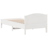 Bed frame without white mattress 90x190 cm solid pine wood