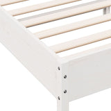 Bed frame without white mattress 90x190 cm solid pine wood