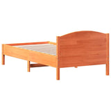 Bed frame without mattress brown wax 90x190 cm solid pine wood