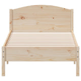 Bed frame without mattress 75x190 cm solid pine wood