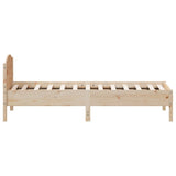 Bed frame without mattress 75x190 cm solid pine wood