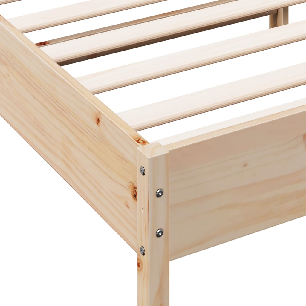 Cadre de lit sans matelas 75x190 cm bois de pin massif