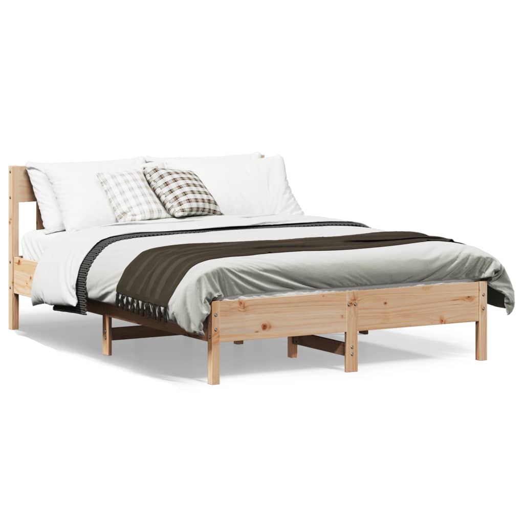 Cadre de lit sans matelas 150x200 cm bois de pin massif