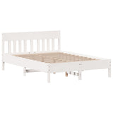 Bed frame without mattress white 150x200 cm solid pine wood