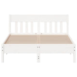 Cadre de lit sans matelas blanc 150x200 cm bois de pin massif