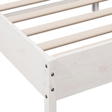 Bed frame without mattress white 150x200 cm solid pine wood