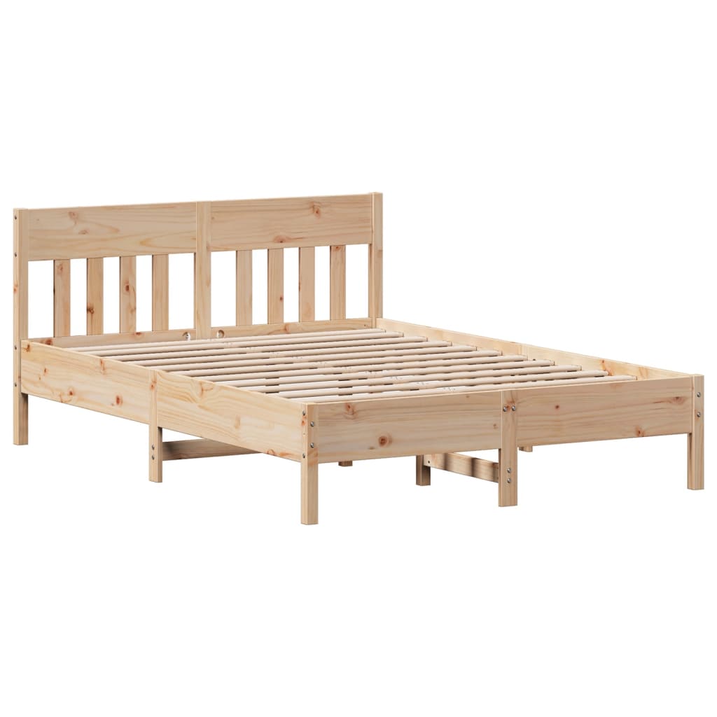 Bed frame without mattress 140x200 cm solid pine wood