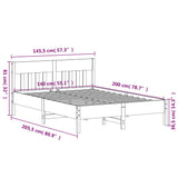 Bed frame without mattress 140x200 cm solid pine wood