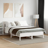 Bed frame without mattress white 140x200 cm solid pine wood