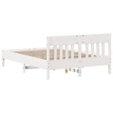 Bed frame without mattress white 140x200 cm solid pine wood