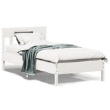 Cadre de lit sans matelas blanc 100x200 cm bois de pin massif