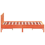 Cadre de lit sans matelas cire marron 140x190cm bois pin massif