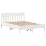 Bed frame without mattress white 135x190 cm solid pine wood