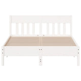 Cadre de lit sans matelas blanc 135x190 cm bois de pin massif