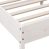 Cadre de lit sans matelas blanc 135x190 cm bois de pin massif