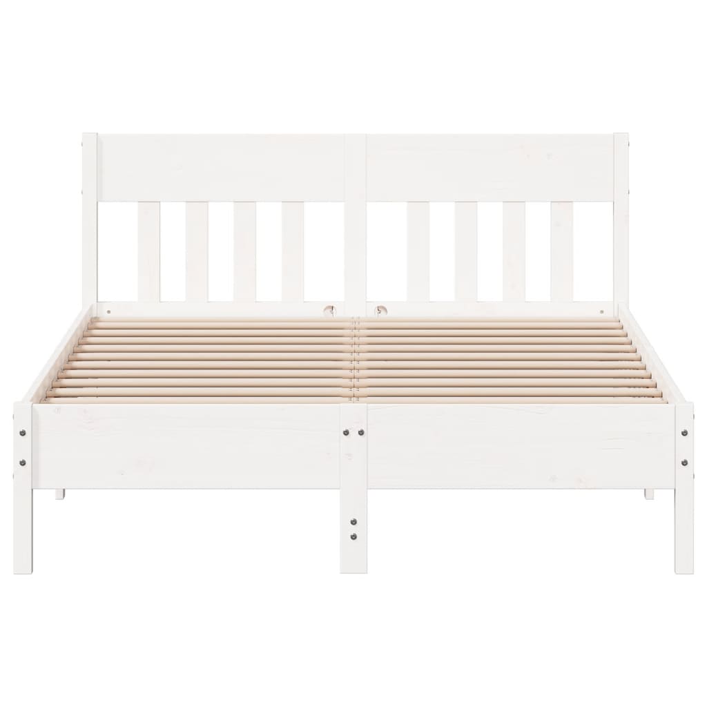 Cadre de lit sans matelas blanc 120x190 cm bois de pin massif