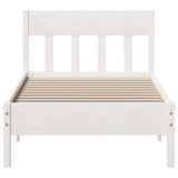 Bed frame without white mattress 90x190 cm solid pine wood