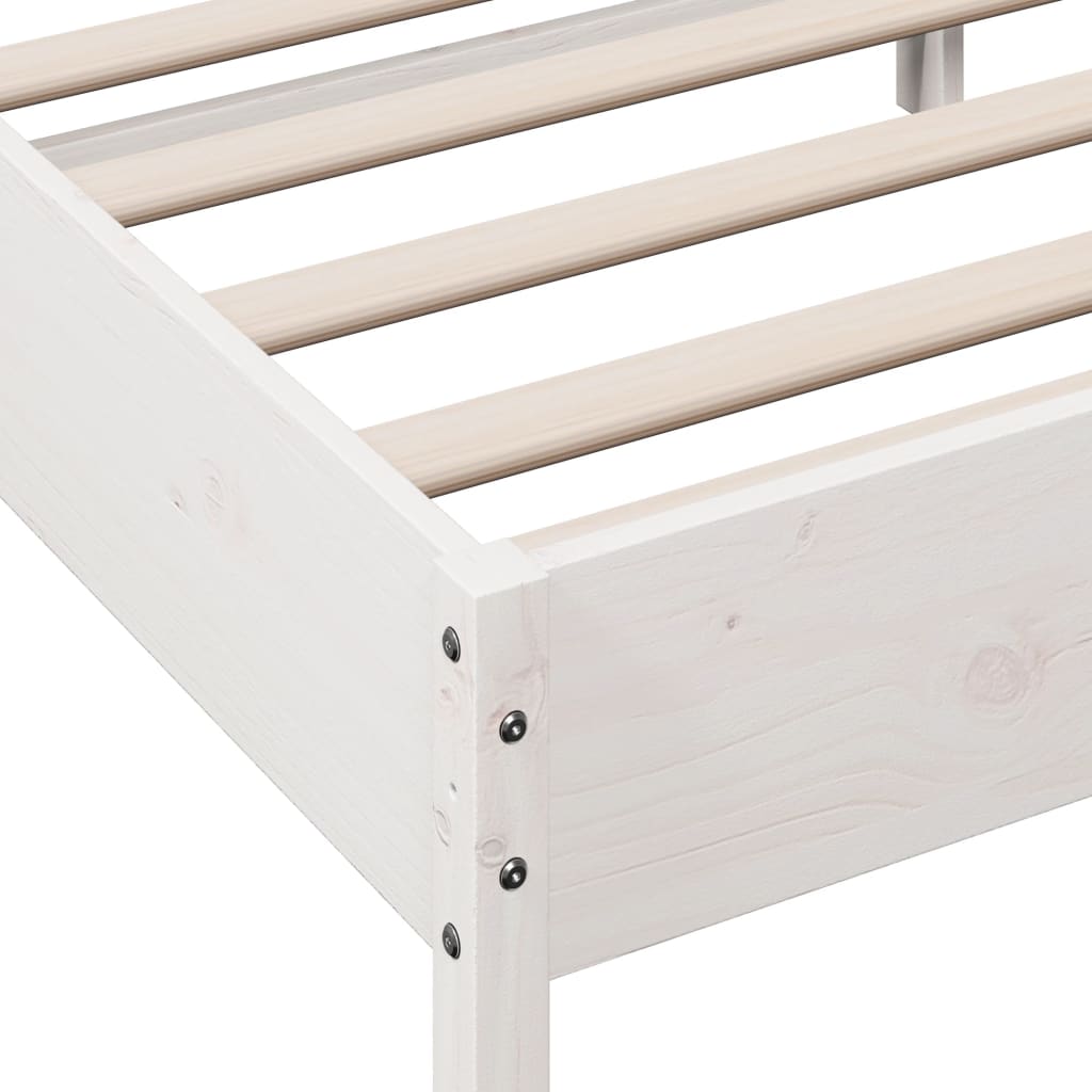 Cadre de lit sans matelas blanc 90x190 cm bois de pin massif