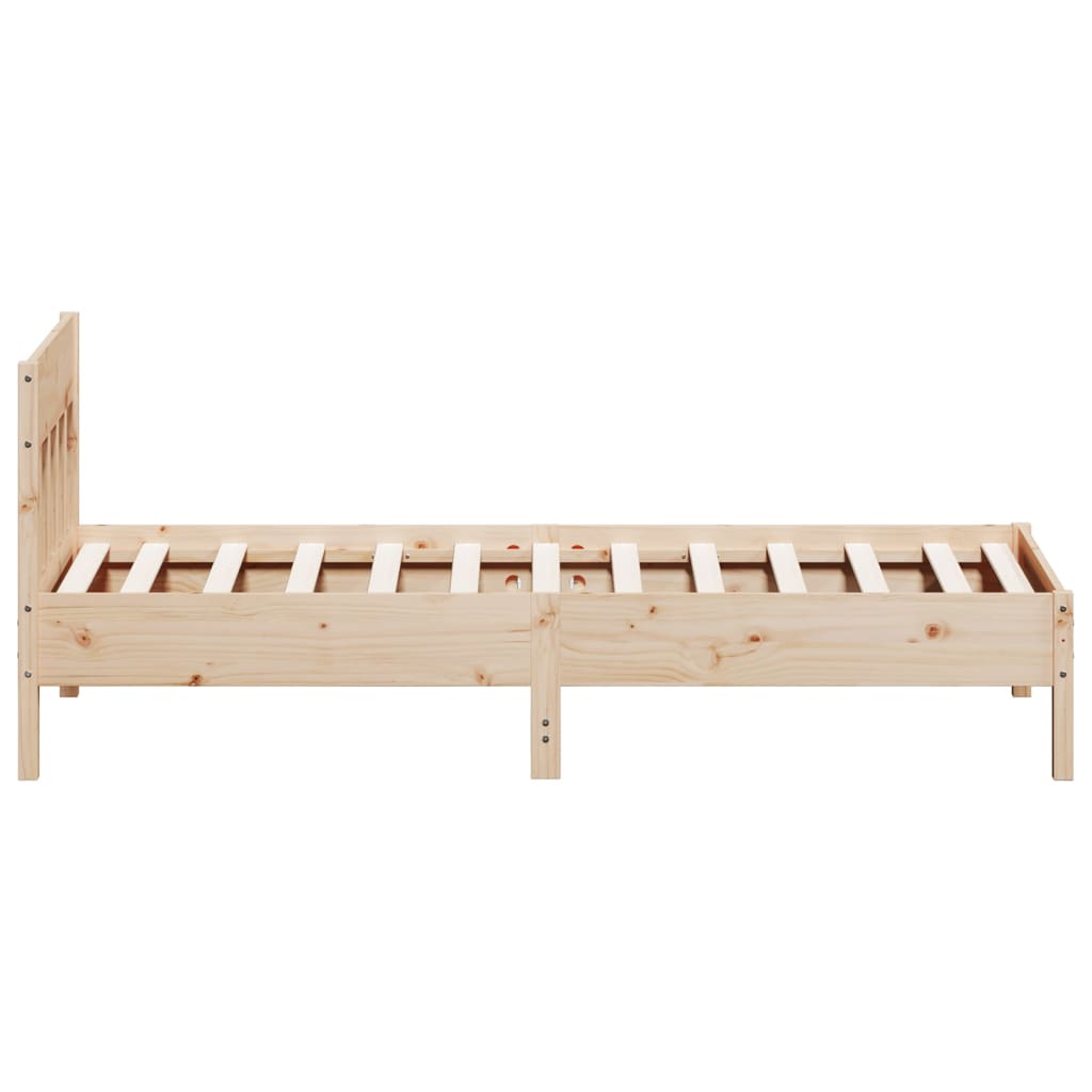 Cadre de lit sans matelas 75x190 cm bois de pin massif