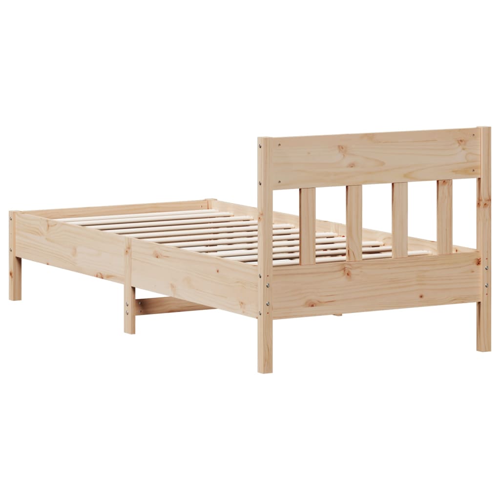 Cadre de lit sans matelas 75x190 cm bois de pin massif