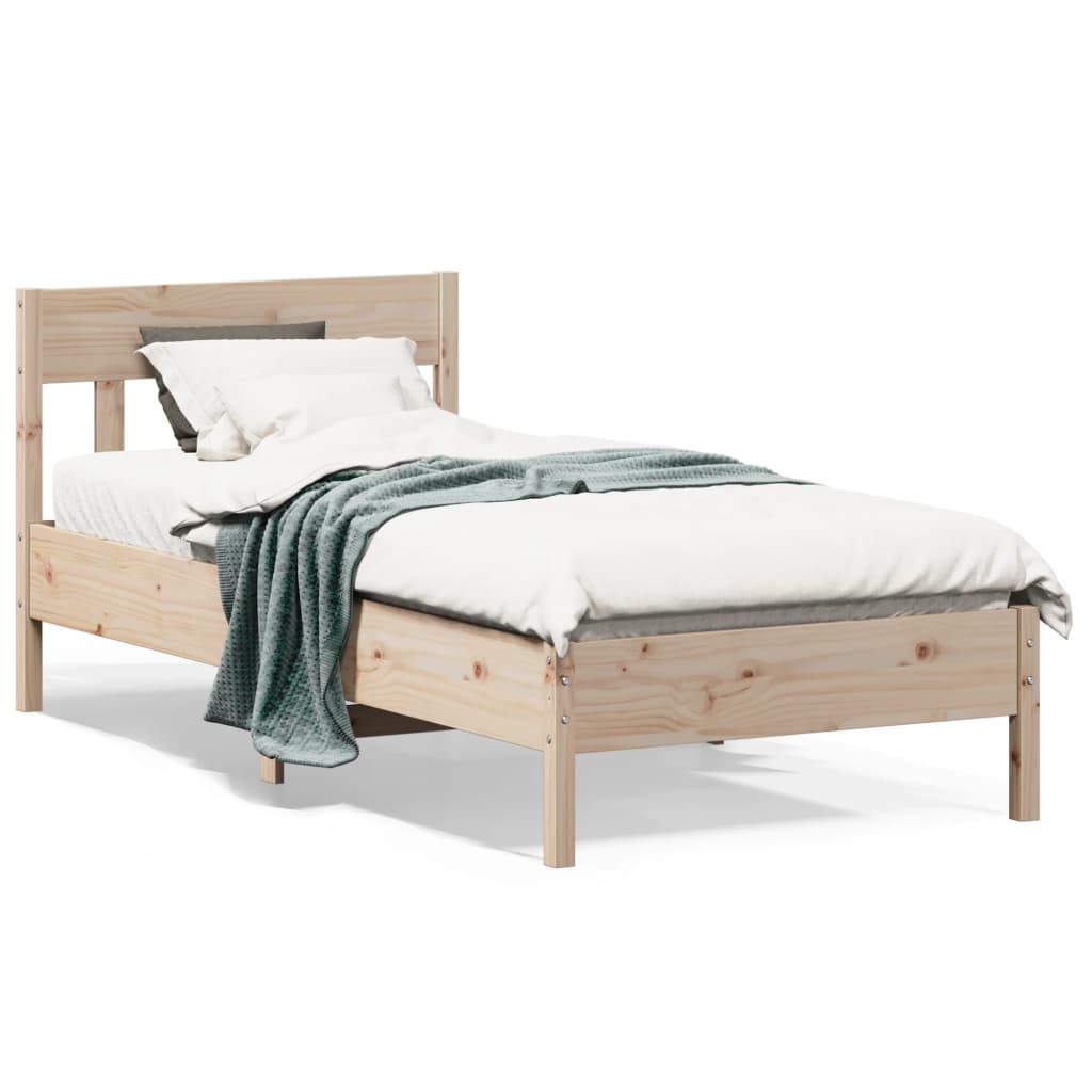 Cadre de lit sans matelas 75x190 cm bois de pin massif