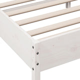 Bed frame without white mattress 75x190 cm solid pine wood