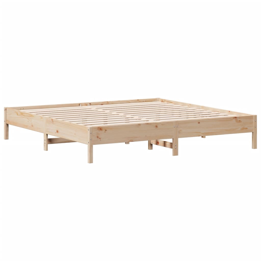 Bed frame without mattress 200x200 cm solid pine wood