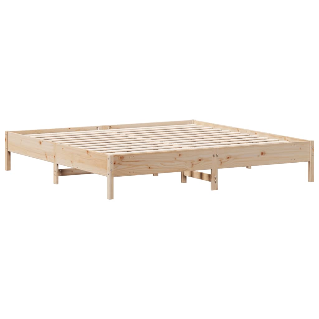 Bed frame without mattress 200x200 cm solid pine wood