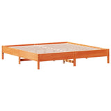 Cadre de lit sans matelas cire marron 200x200cm bois pin massif