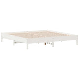 Cadre de lit sans matelas blanc 180x200 cm bois massif de pin