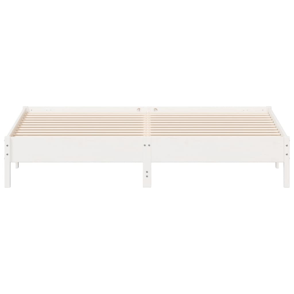 Cadre de lit sans matelas blanc 180x200 cm bois massif de pin