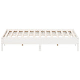 Cadre de lit sans matelas blanc 180x200 cm bois massif de pin