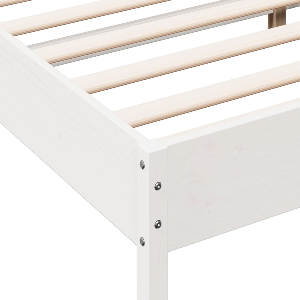 Bed frame without mattress white 180x200 cm solid pine wood